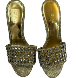 GUESS Gold Mably embellished stiletto mules Women's 6 M